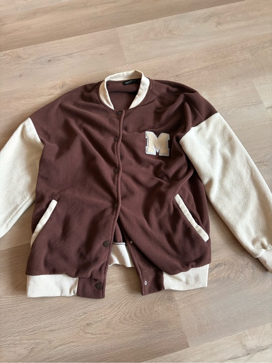 Other - Varsity-Style Brown and Cream Men's Jacket